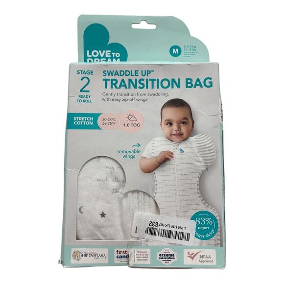 Love to Dream Swaddle UP Transition Bag Sleep Sack Zip Off Wings Medium 13-19lbs - Picture 1 of 6